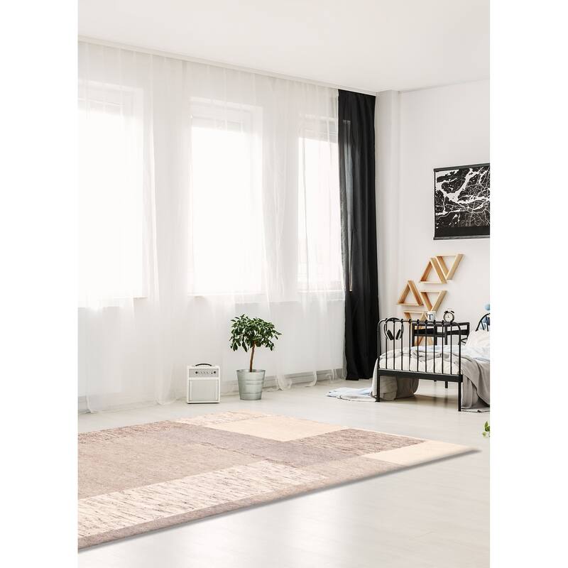 ECARPETGALLERY Hand-knotted Tangier Light Grey Wool Rug - 5'3 x 7'3