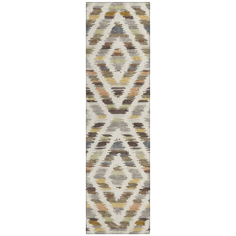 Machine Washable Indoor/ Outdoor Global Diamdon Chantille Rug