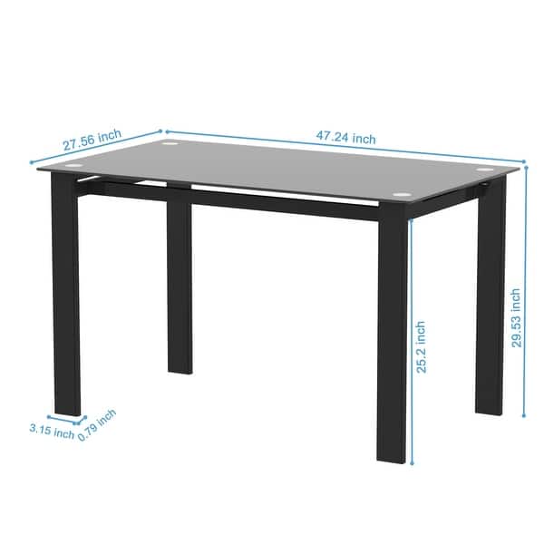 Rectangular tempered glass black dining table - Bed Bath & Beyond ...
