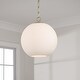 preview thumbnail 2 of 3, 13.75" W x 15.25" H 1-Light Globe Pendant in Matte Brass with Soft White Glass and Alternating Loop Designer Chain