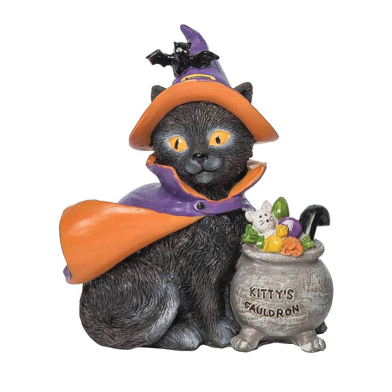 Halloween Resin Cat Figurines, Set of 2 - Set of 2