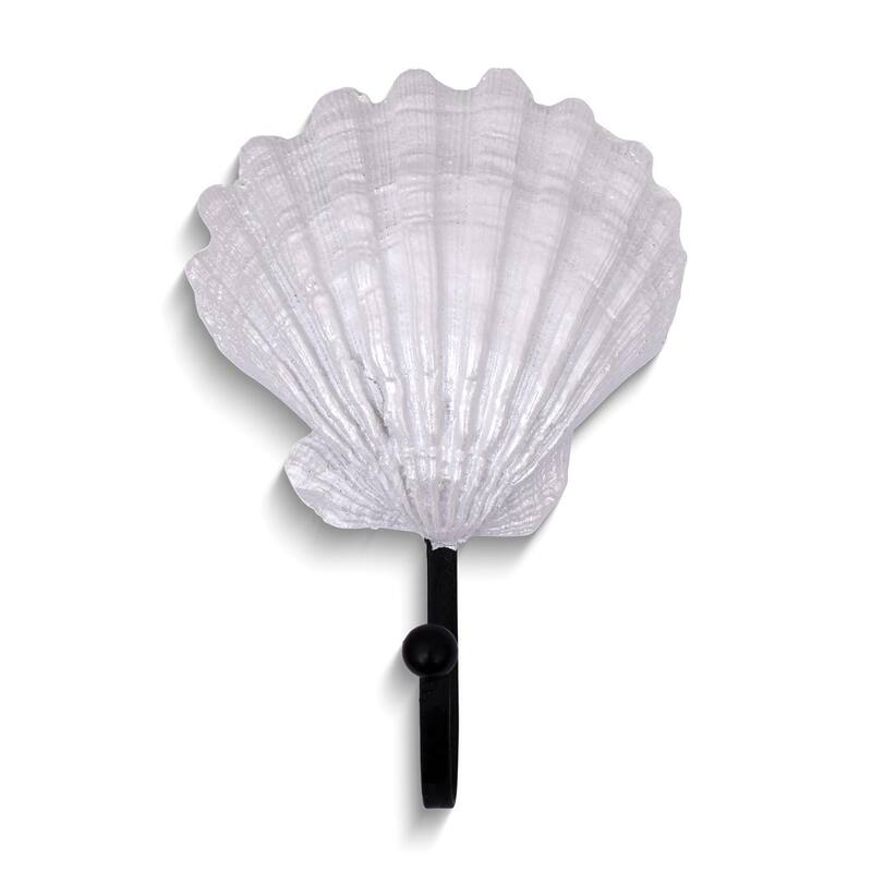 Curata Seashells Set of 3 Resin and Iron Wall Hooks