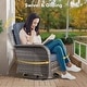 preview thumbnail 31 of 38, HOOOWOOO 5-piece Grey Wicker Chat Set Patio Conversation Set with Swivel Chairs