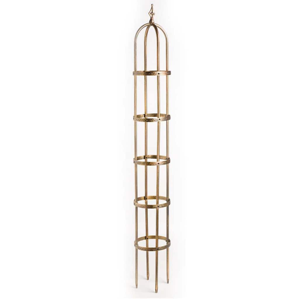 84 in. Powder-Coated Steel Garden Obelisk Trellis