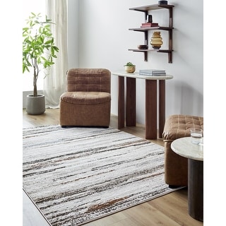 Livabliss Mood Transitional Striped Abstract Area Rug