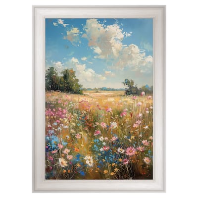 Masterpiece Art Gallery| Field of Flowers by Petals Prints Design - Framed Canvas Art Print
