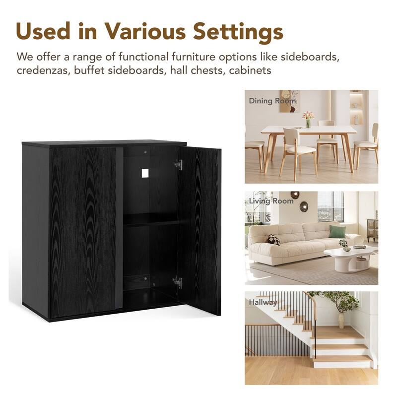 Spruce & Spring 31.5" Modern Industrial Sideboard Cabinet Storage Cabinet