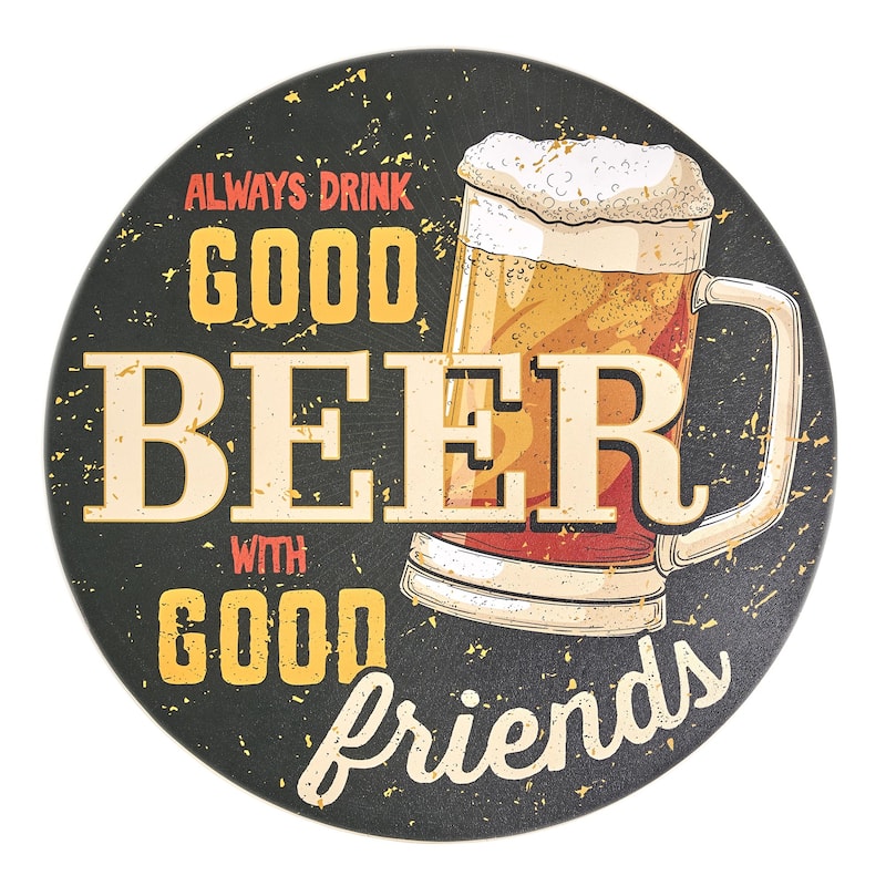 American Art Decor Round MDF Novelty Wall Plaque - 20"