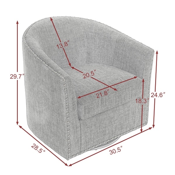 Nailhead Trim Upholstered Swivel Accent Chairs Set of 2