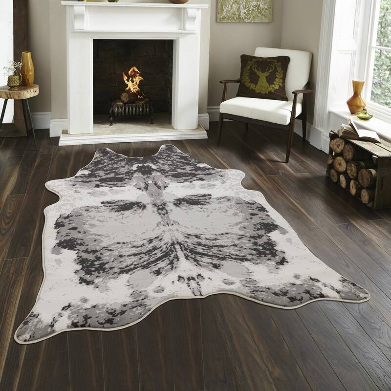 Gray 5 ft. x 7 ft. Luxury Area Rug, 0.43 Pile Height – Sophisticated Warmth for Any Room - 6' x 7'