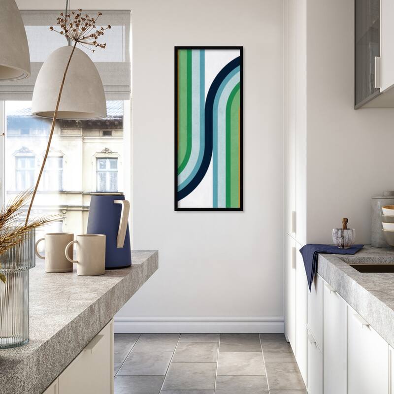 Amanti Art Framed Fabric Pinboard Colorful curved lines 2 by Vitor Costa Printed Bulletin Board