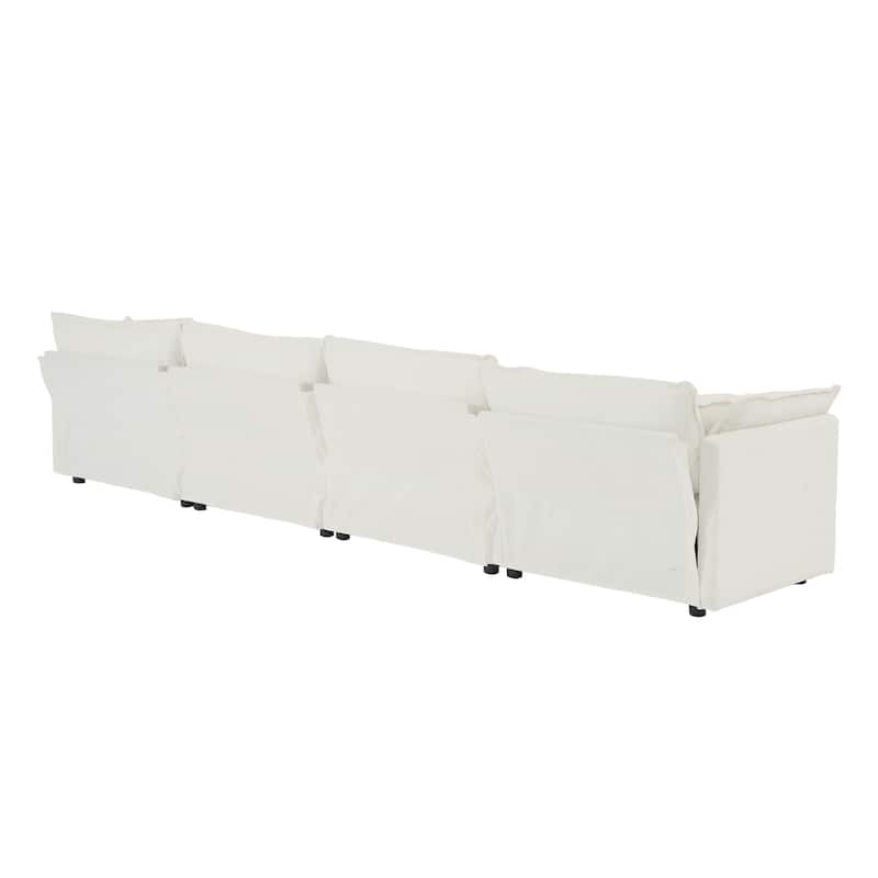 GDFStudio - Silverthorne Chenille 4-Seater Sectional Sofa with Pillow