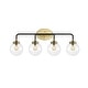 preview thumbnail 12 of 154, JONATHAN Y Bevin Contemporary Transitional Iron/Glass LED Vanity Light 4-Light - Brass Gold/Black