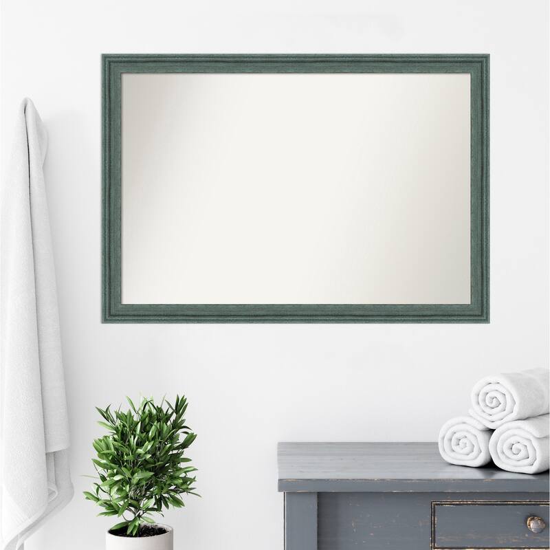 Upcycled Non-Beveled Wood Framed Bathroom Vanity Wall Mirror