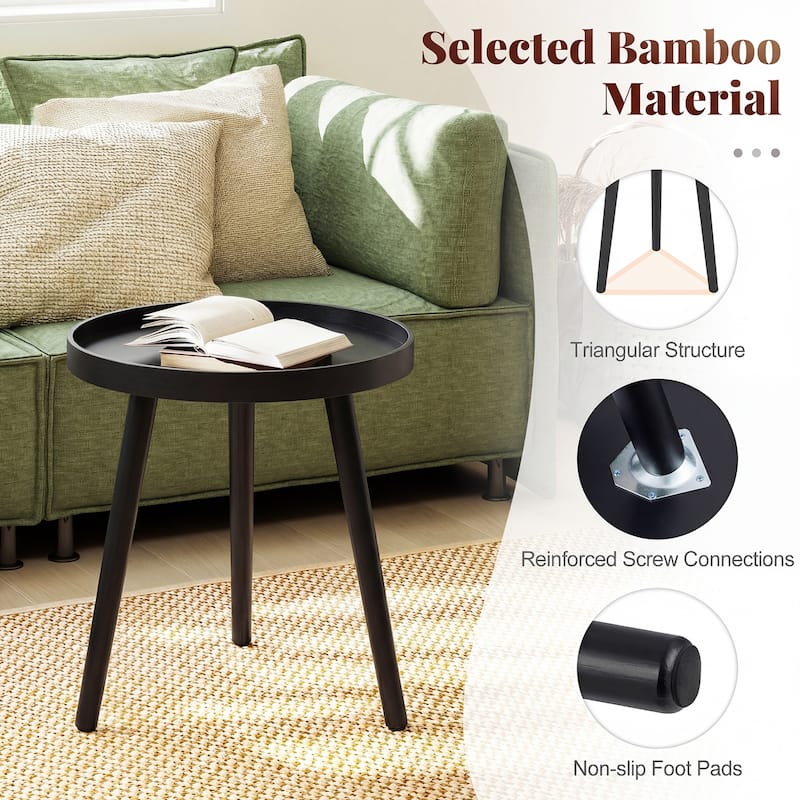 Gymax Round Side Table Sofa Coffee End Accent Table Nightstand Home