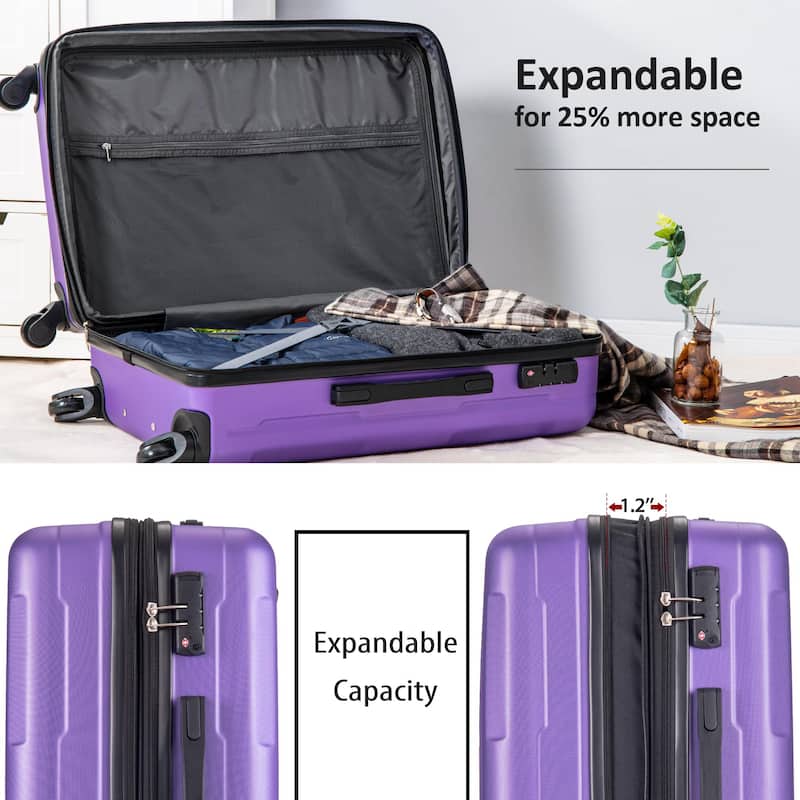 Luggage Expandable with Spinner Wheels Carry on Luggage Suitcase Sets ...