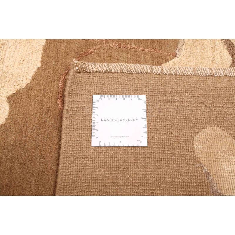 ECARPETGALLERY Hand-knotted Opulence Brown Silk, Wool Rug - 8'0 x 9'11