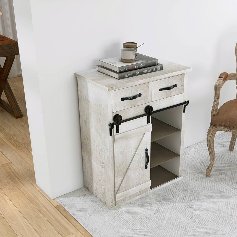 Sideboard Storage Cabinet with Storage Shelves, 2 Small Drawers and ...