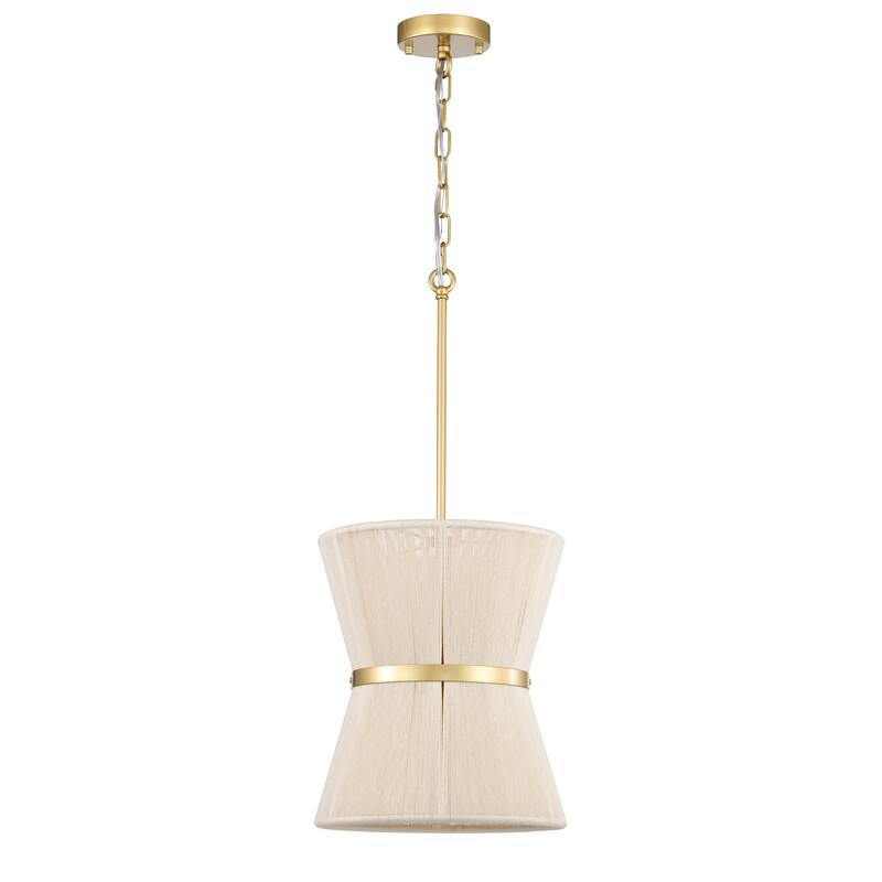 Alice 12 Inch Ivory Rope Gold Pendant with 1 Light