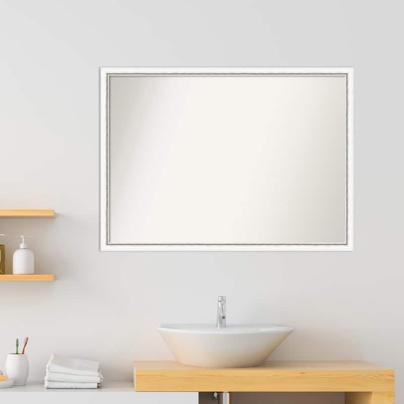 Morgan Non-Beveled Wood Framed Bathroom Vanity Wall Mirror