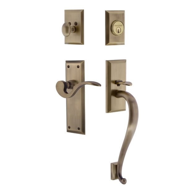 Nostalgic Warehouse NYKMAN_ESET_234_SG_RH New York Right Handed Sectional Single Cylinder Keyed Entry Handleset with S Grip and