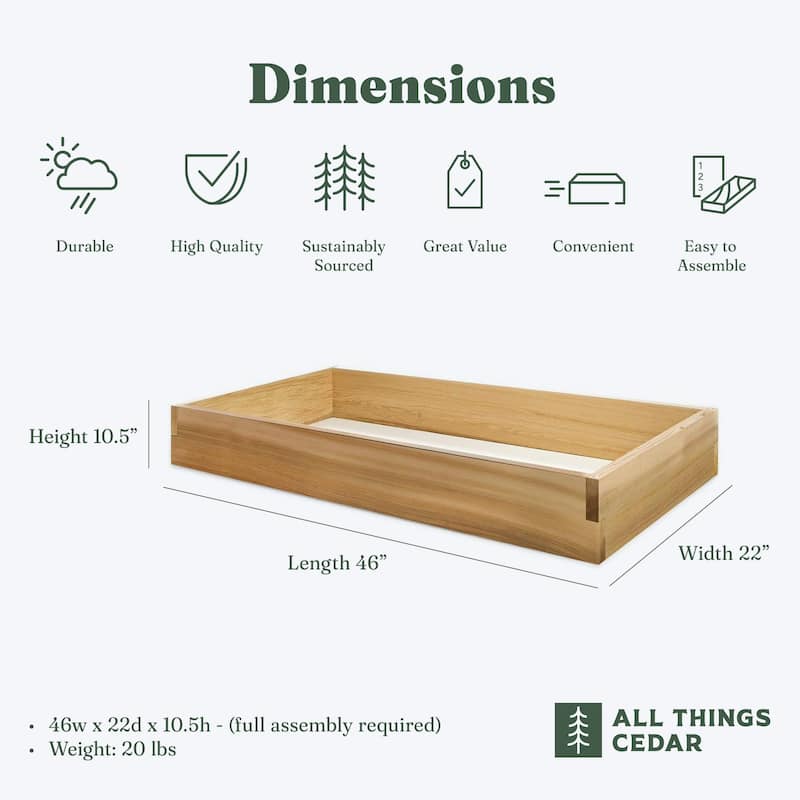 All Things Cedar 4-ft X 2-ft Raised Garden Planter Bed, Western Red Cedar Build - 10