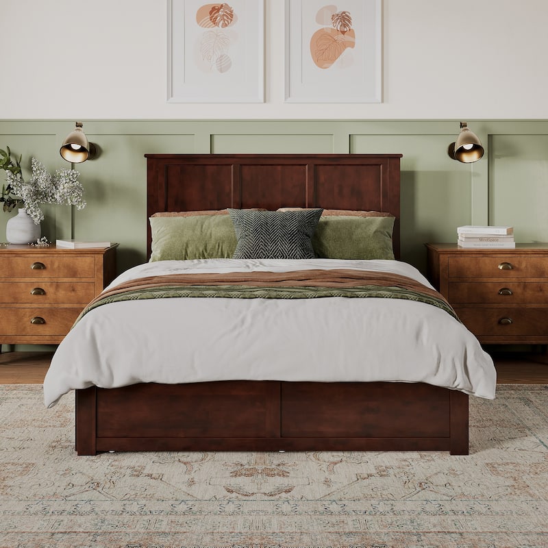 AFI Madison Platform Bed with Footboard & Twin XL Trundle