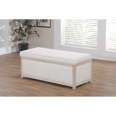 Janie Exposed Wood Transitional Storage Bench