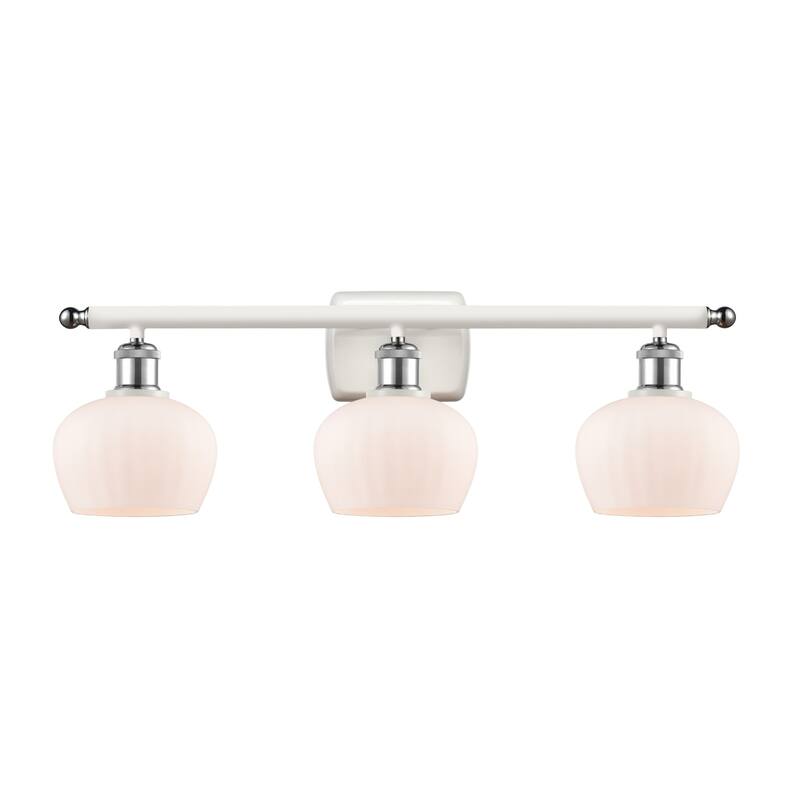 Innovations Lighting Fenton 3 Light 26" Wide Bathroom Vanity Light - White and Polished Chrome / Matte White
