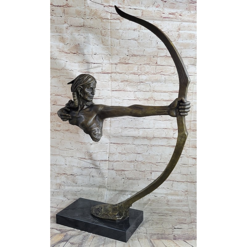 Native American Indian Archer Abstract Bronze Statue Sculpture Figure Mario Nick 33 Inches X 22 Inches