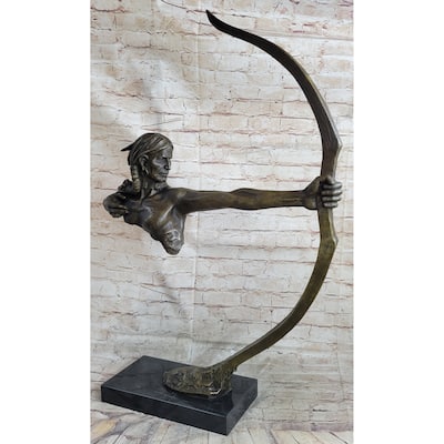 Native American Indian Archer Abstract Bronze Statue Sculpture Figure Mario Nick 33 Inches X 22 Inches