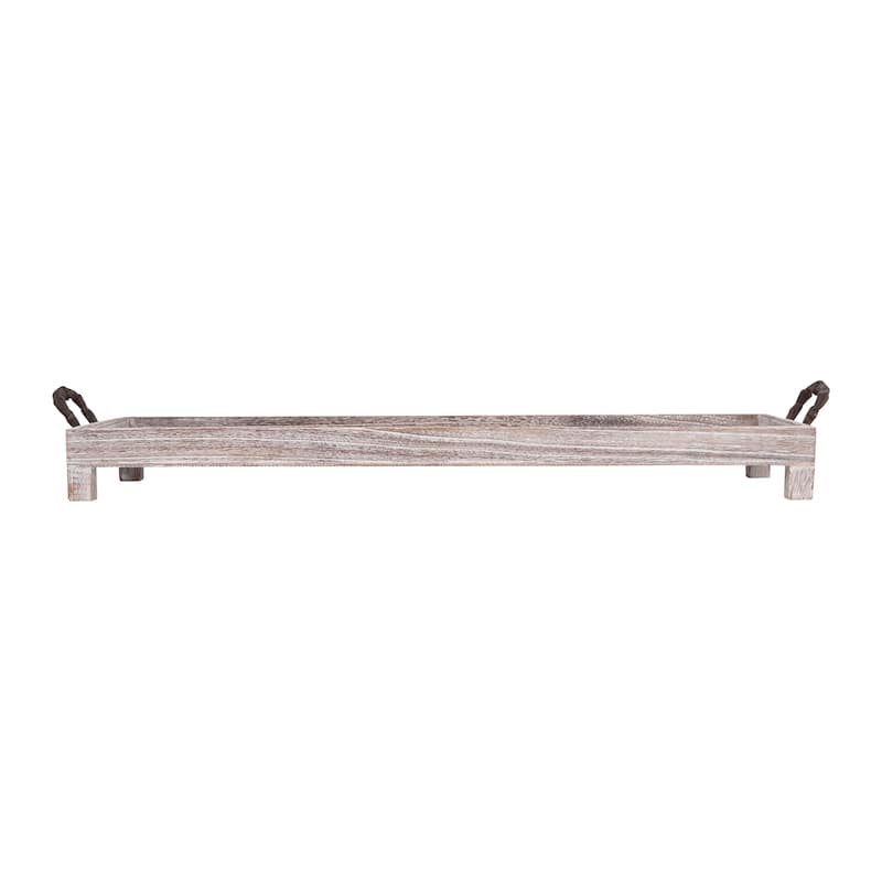 Atlas Ashwood Rectangular Natural Wood Tray - 32.5 inch Wide