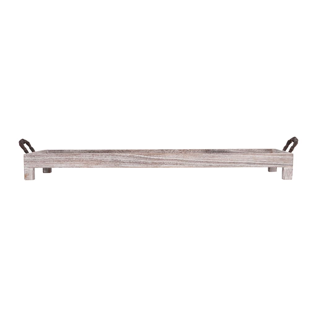 Atlas Ashwood Rectangular Natural Wood Tray - 32.5 inch Wide