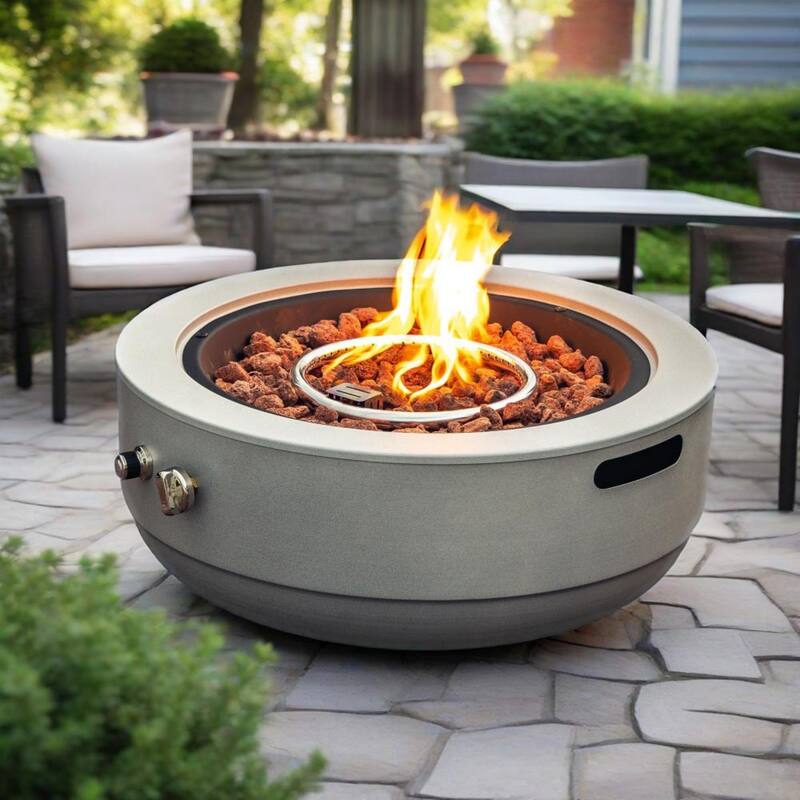 24" Propane Gas Round Steel Fire Pit Bowl with 50000 BTU
