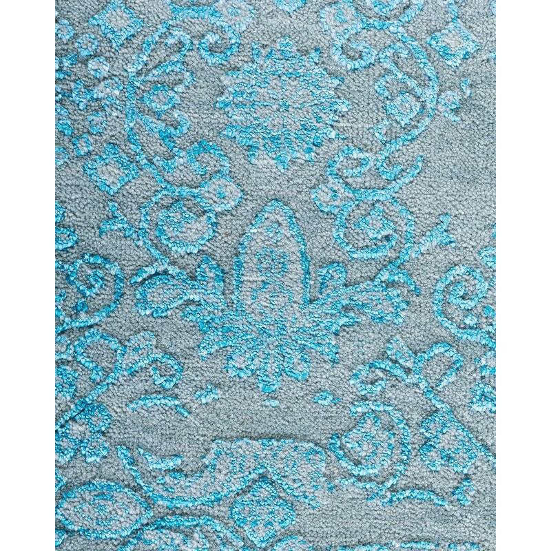 Ikat One-of-a-Kind Hand-Knotted Area Rug - Gray, 8' 1" x 9' 10" - 8' 1" x 9' 10"