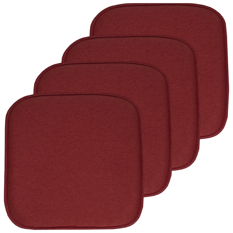 Charlotte Jacquard Cover Memory Foam Chair Pads - Wine - Set of 4
