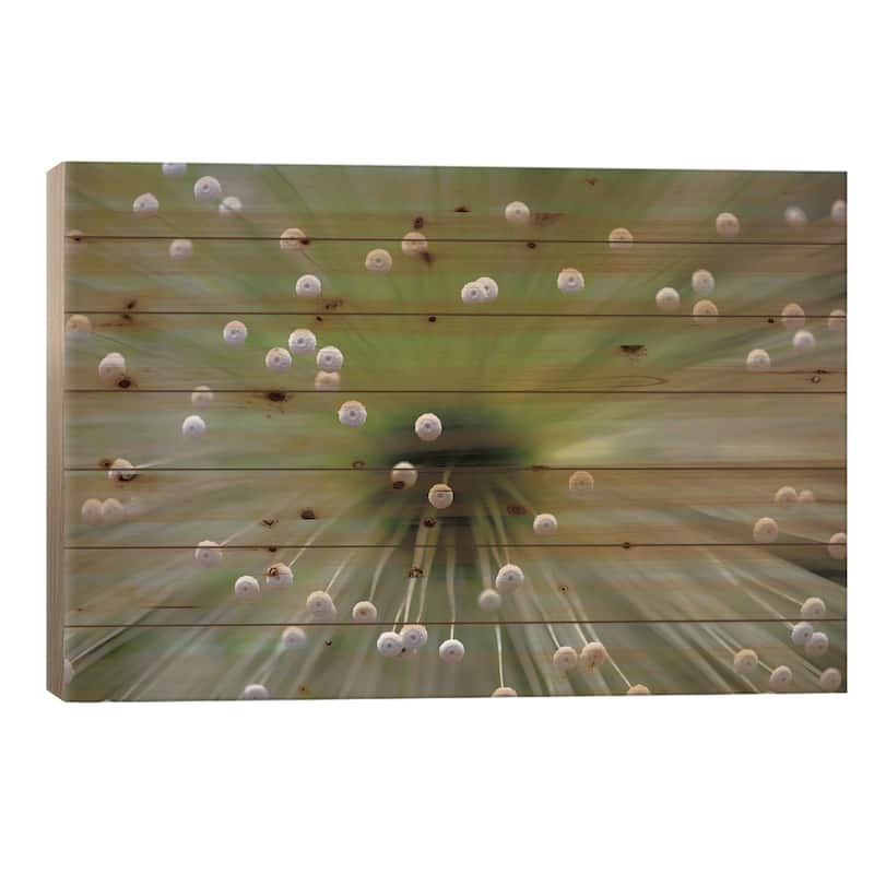 Green And White II Print On Wood by Wave Faber - Multi-Color - 26x40x1.5
