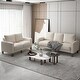 preview thumbnail 1 of 23, 2 Piece Sofa Sets with Solid Wood Legs & Storage, Modern Upholstered 3-Seat Sofa Loveseat Couch Set Furniture for Living Room Beige