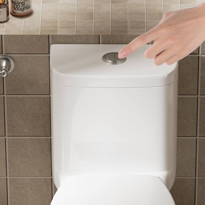 1.1/1.6 GPF Tornado Flush One-Piece Toilet with Comfort Chair Seat ADA Height 17",Rimless Bowl with Soft Closing Seat