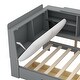 preview thumbnail 21 of 23, Twin Wooden Platform Bed Frame with Upholstered Storage Headboard