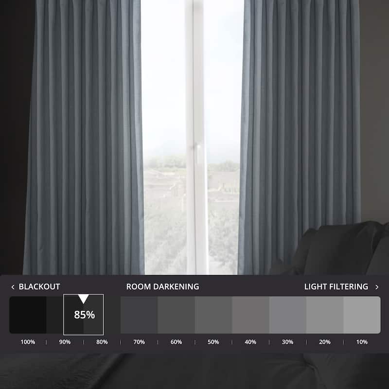 Exclusive Fabrics Faux Linen Extra Wide Room Darkening Curtains Panel - Versatile Privacy Drapery for Wide Windows (1 Panel)