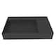 Juniper Stone Solid Surface Wall-mounted Vessel Sink - 30" Left Basin No Faucet Hole - Black