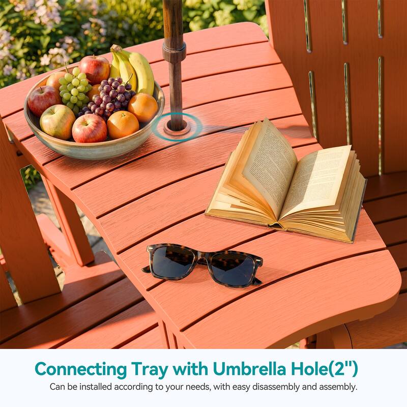 Outdoor All Weather Adirondack Chairs with Movable Footrests, Set of 5/3.