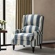 preview thumbnail 58 of 100, Olympus Upholstered Classic Manual Wingback Recliner with Spindle Legs by HULALA HOME STRIPE NAVY