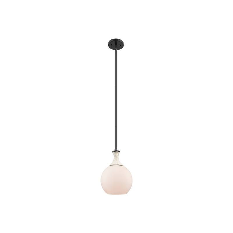 Innovations Lighting 415-1SR-12-8 Astor Pendant Astor 8" Wide Mini - Matte Black / Matte White