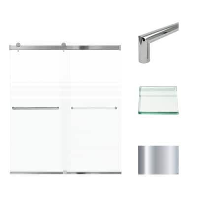 Brianna 60 in. W x 70 in. H By-Pass Frameless Shower Door with Frosted Glass - 56-60-in W x 70-in H