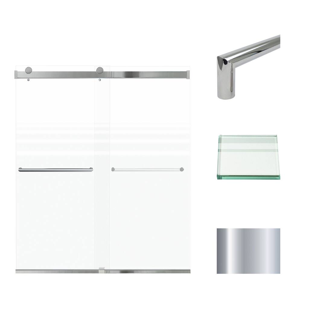 Brianna 60 in. W x 70 in. H By-Pass Frameless Shower Door with Frosted Glass - 56-60-in W x 70-in H