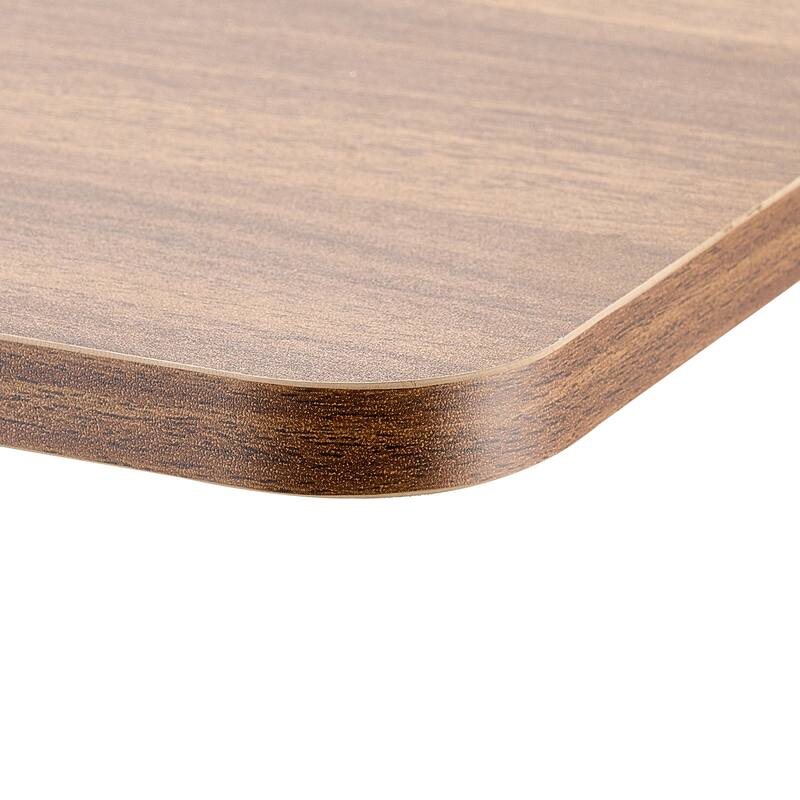 Anmytek Height Adjustable Overbed Table with Flip Top and Wheels Wood Black