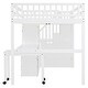 preview thumbnail 8 of 58, Full Size Multifunctional Loft Bed with Wardrobe With Shelves,A Side Desk With 2 Drawers,A Movable Table