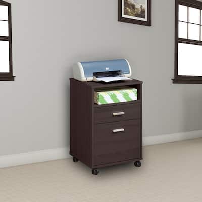 Blend Style Mobile File Cabinet with 2 Drawers, Full-Extension File Drawer for Legal/Letter Size